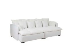 Canapé Design 11 Coussins "Beach" 292cm Blanc