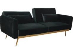 Canapé Clic Clac En Velours "Donia" - 203 X 81 X 83 Cm - 3 Places - Vert Foncé -Deco.fr Soldes Boutique canape 19211321