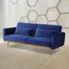 Canapé Clic Clac En Velours "Donia" - 203 X 81 X 83 Cm - 3 Places - Bleu Foncé -Deco.fr Soldes Boutique canape 19211335