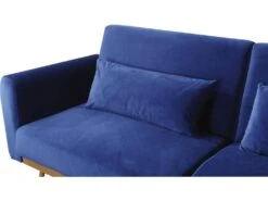 Canapé Clic Clac En Velours "Donia" - 203 X 81 X 83 Cm - 3 Places - Bleu Foncé -Deco.fr Soldes Boutique canape 19211343