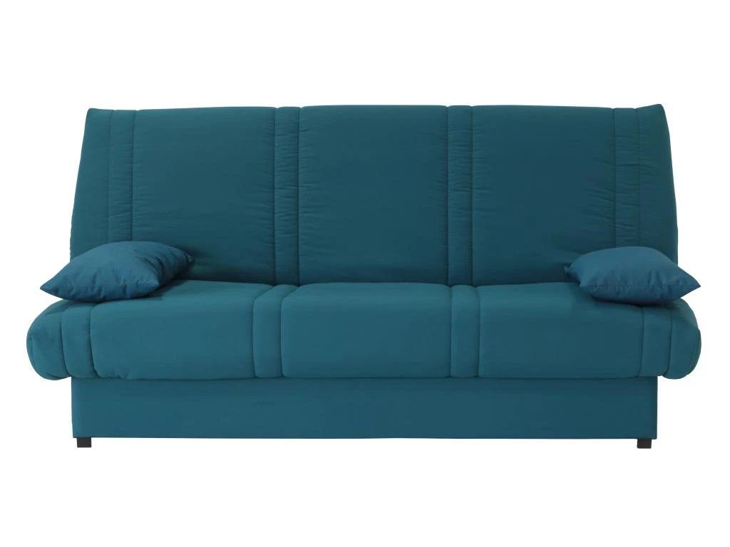 Canapé Convertible Clic-clac Bleu 100% Coton Avec Coffre De Rangement FARWEST II 2 Canapé Convertible Clic-clac Bleu 100% Coton Avec Coffre De Rangement FARWEST II – Image 2