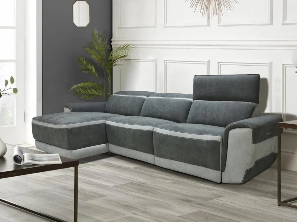 Canapé D'angle Gauche Relax électrique En Tissu Gris Foncé ORIETTO 11 Canapé D'angle Gauche Relax électrique En Tissu Gris Foncé ORIETTO – Image 11