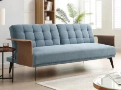 Canapé 3 Places Convertible Clic-clac En Tissu Bleu NINANDRO 15 Canapé 3 Places Convertible Clic-clac En Tissu Bleu NINANDRO -Deco.fr Soldes Boutique canape 19576573