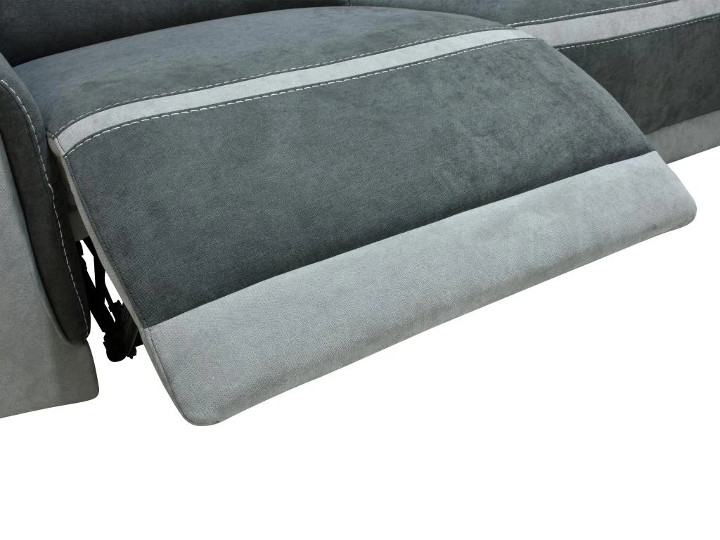 Canapé D'angle Droit Relax électrique En Tissu Gris Foncé ORIETTO 9 Canapé D'angle Droit Relax électrique En Tissu Gris Foncé ORIETTO – Image 9