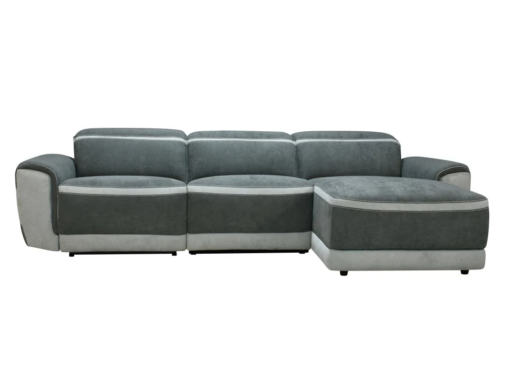 Canapé D'angle Droit Relax électrique En Tissu Gris Foncé ORIETTO 4 Canapé D'angle Droit Relax électrique En Tissu Gris Foncé ORIETTO – Image 4