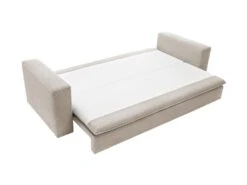 Canapé 3 Places Convertible En Velours Côtelé Crème TILIA 11 Canapé 3 Places Convertible En Velours Côtelé Crème TILIA -Deco.fr Soldes Boutique canape 19766603