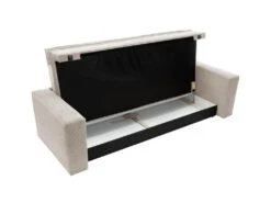 Canapé 3 Places Convertible En Velours Côtelé Crème TILIA 12 Canapé 3 Places Convertible En Velours Côtelé Crème TILIA -Deco.fr Soldes Boutique canape 19766605