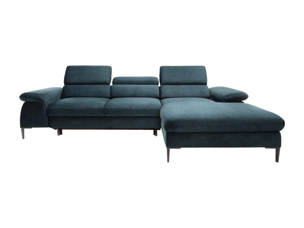 Canapé D'angle Droit Convertible En Velours Bleu Nuit SEPINA De Pascal Morabito 4 Canapé D'angle Droit Convertible En Velours Bleu Nuit SEPINA De Pascal Morabito – Image 4