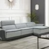 Canapé D'angle Droit Relax électrique En Tissu Gris Clair ORIETTO -Deco.fr Soldes Boutique canape 19816515