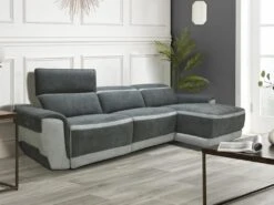Canapé D'angle Droit Relax électrique En Tissu Gris Foncé ORIETTO 21 Canapé D'angle Droit Relax électrique En Tissu Gris Foncé ORIETTO -Deco.fr Soldes Boutique canape 19819601