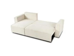 Canapé D'angle Convertible Réversible Lorenzo En Velours Côtelé Beige -Deco.fr Soldes Boutique canape 19910011