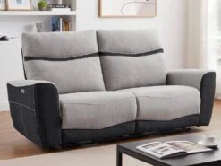 Canapé 3 Places Relax électrique En Tissu Gris Et Anthracite DAMON 17 Canapé 3 Places Relax électrique En Tissu Gris Et Anthracite DAMON -Deco.fr Soldes Boutique canape 19946611