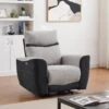 Fauteuil Relax électrique En Tissu Gris Et Anthracite DAMON -Deco.fr Soldes Boutique canape 19946617