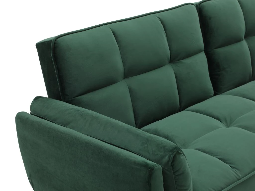 Canapé 3 Places Convertible Clic-clac En Velours Vert GULCAN 6 Canapé 3 Places Convertible Clic-clac En Velours Vert GULCAN – Image 6