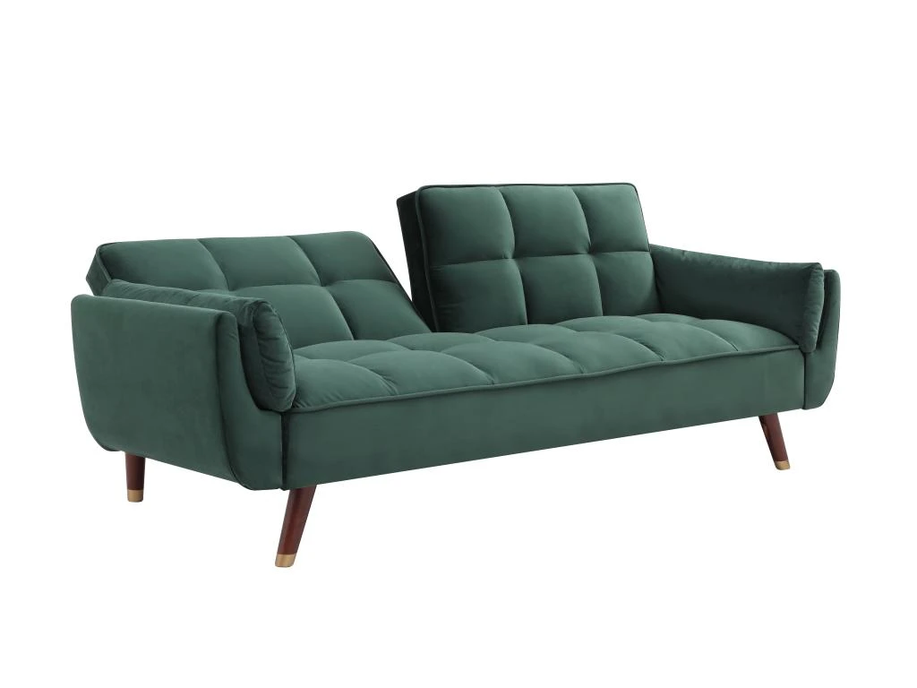 Canapé 3 Places Convertible Clic-clac En Velours Vert GULCAN 4 Canapé 3 Places Convertible Clic-clac En Velours Vert GULCAN – Image 4
