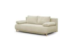 Banquette Convertible 3 Places MIKA - Velours Côtelé Beige - Coffre De Rangement - L 192 X H 84 X P 93 Cm -Deco.fr Soldes Boutique canape 19985547