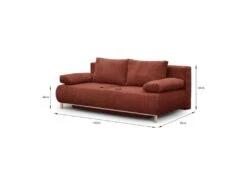 Banquette Convertible 3 Places MIKA - Velours Côtelé Terracotta - Coffre De Rangement - L 192 X H 84 X P 93 Cm -Deco.fr Soldes Boutique canape 19985601