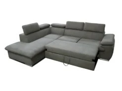 Canapé D'angle Convertible En Tissu Avec Coffre De Rangement FABIEN - Taupe - Angle Gauche -Deco.fr Soldes Boutique canape 199895