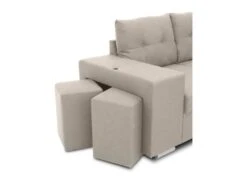 Canapé D'angle Convertible Réversible 4-5 Places MITCHELL - Tissu Beige - Coffre De Rangement - L 247 X P 205 X H 71/93 Cm -Deco.fr Soldes Boutique canape 20001877