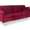 Canapé Convertible Clic-clac 3 Places Carla Velours Rouge