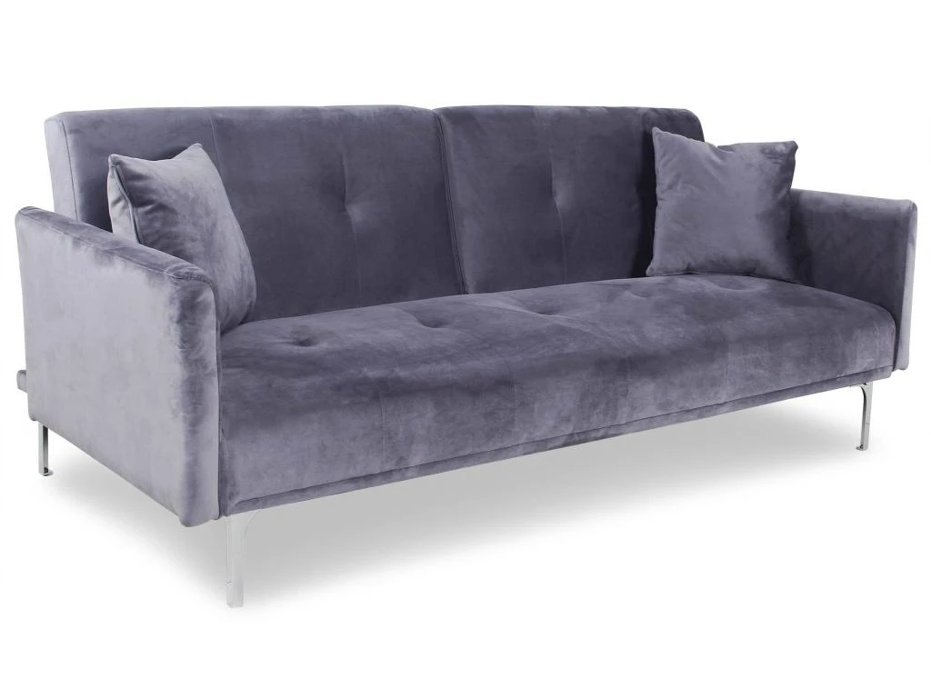 Canapé Convertible Clic-clac 3 Places Carla Velours Gris 1 Canapé Convertible Clic-clac 3 Places Carla Velours Gris