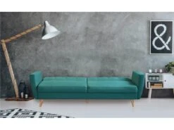 Canapé Convertible Clic-clac Scandinave Refresha Tissu Bleu Vert -Deco.fr Soldes Boutique canape 20006627