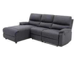 Canapé D'angle Relax En Tissu électrique LUNANO - Anthracite - Angle Gauche -Deco.fr Soldes Boutique canape 2011887
