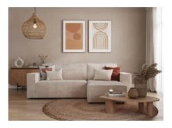 CLARISSE - Canapé D'angle Convertible Réversible Avec Coffre En Velours Côtelé - Beige 13 CLARISSE - Canapé D'angle Convertible Réversible Avec Coffre En Velours Côtelé - Beige -Deco.fr Soldes Boutique canape 20127837