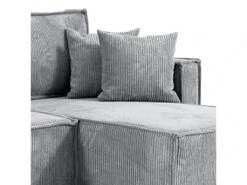 Canapé D'angle Réversible Convertible 3 Places Ezekiel Velours Côtelé Gris Clair -Deco.fr Soldes Boutique canape 20941647