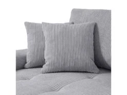 Canapé D'angle Convertible Gauche 4 Places Coffre Jonas Velours Côtelé Gris Clair -Deco.fr Soldes Boutique canape 20941743