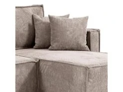 Canapé D'angle Réversible Convertible 3 Places Ezekiel Velours Côtelé Taupe -Deco.fr Soldes Boutique canape 20941771