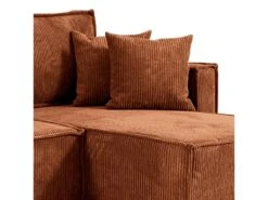 Canapé D'angle Réversible Convertible 3 Places Ezekiel Velours Côtelé Terracotta -Deco.fr Soldes Boutique canape 20941819