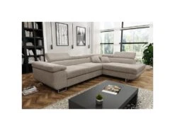 Canapé D'angle Convertible Droit 4 Places Coffre Martin Velours Côtelé Taupe -Deco.fr Soldes Boutique canape 20941833