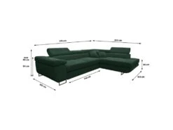 Canapé D'angle Convertible Droit 4 Places Coffre Martin Velours Côtelé Vert Sapin -Deco.fr Soldes Boutique canape 20941843