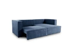 Canapé D'angle Réversible Convertible 3 Places Jimmy Velours Côtelé Bleu -Deco.fr Soldes Boutique canape 20941873