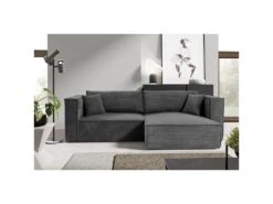 Canapé D'angle Réversible Convertible 3 Places Jimmy Velours Côtelé Gris 7 Canapé D'angle Réversible Convertible 3 Places Jimmy Velours Côtelé Gris -Deco.fr Soldes Boutique canape 20941927