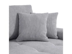 Canapé D'angle Convertible Droit 4 Places Coffre Jonas Velours Côtelé Gris Clair -Deco.fr Soldes Boutique canape 20941951