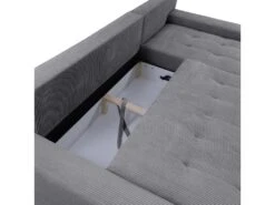 Canapé D'angle Convertible Droit 4 Places Coffre Jonas Velours Côtelé Gris -Deco.fr Soldes Boutique canape 20942101