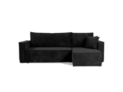 Canapé D'angle Réversible Convertible 3 Places Ezekiel Velours Côtelé Noir 7 Canapé D'angle Réversible Convertible 3 Places Ezekiel Velours Côtelé Noir -Deco.fr Soldes Boutique canape 20942119