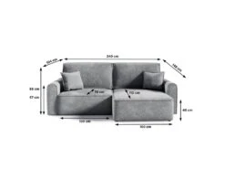 Canapé D'angle Réversible Convertible 3 Places Coffre Valentin Mini Bouclé Gris -Deco.fr Soldes Boutique canape 20942131