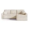 Canapé D'angle Réversible Convertible 4 Places Coffre Valentin Bouclé Beige