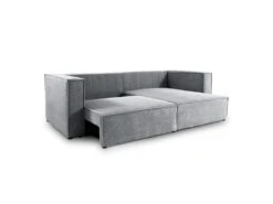 Canapé D'angle Réversible Convertible 3 Places Jimmy Velours Côtelé Gris Clair -Deco.fr Soldes Boutique canape 20942161