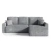 Canapé D'angle Réversible Convertible 4 Places Coffre Valentin Bouclé Gris