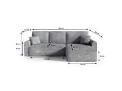 Canapé D'angle Réversible Convertible 4 Places Coffre Valentin Bouclé Gris 7 Canapé D'angle Réversible Convertible 4 Places Coffre Valentin Bouclé Gris -Deco.fr Soldes Boutique canape 20942197