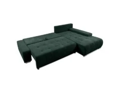 Canapé D'angle Convertible Droit 4 Places Coffre Jonas Velours Côtelé Vert Sapin -Deco.fr Soldes Boutique canape 20942239