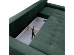 Canapé D'angle Convertible Droit 4 Places Coffre Jonas Velours Côtelé Vert Sapin -Deco.fr Soldes Boutique canape 20942241