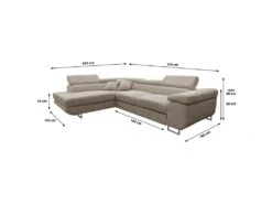 Canapé D'angle Convertible Gauche 4 Places Coffre Martin Velours Côtelé Taupe -Deco.fr Soldes Boutique canape 20942249