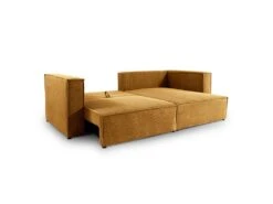 Canapé D'angle Réversible Convertible 3 Places Jimmy Velours Côtelé Jaune -Deco.fr Soldes Boutique canape 20942259