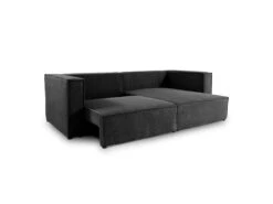 Canapé D'angle Réversible Convertible 3 Places Jimmy Velours Côtelé Noir -Deco.fr Soldes Boutique canape 20942269