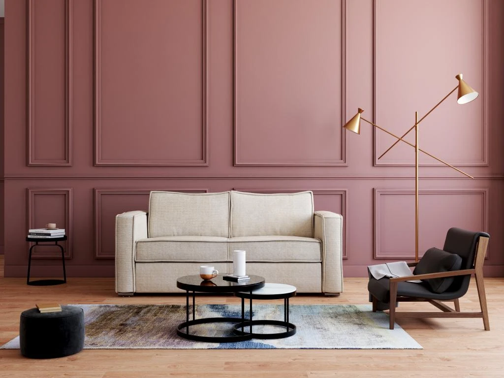 Canapé 3 Places Convertible Express En Velours Côtelé Beige - Couchage 140 Cm - Matelas 22 Cm LORETO 1 Canapé 3 Places Convertible Express En Velours Côtelé Beige - Couchage 140 Cm - Matelas 22 Cm LORETO